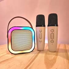 PARLANTE KARAOKE + 2 MICRÓFONOS